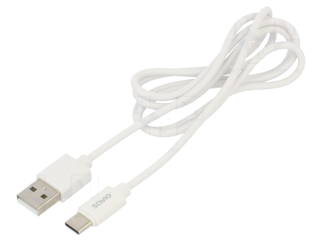 Kabel; USB 2.0; USB-A-stekker,USB-C-stekker; 1m; wit; 480Mbps Kabel; USB 2.0; USB-A-stekker,USB-C-stekker; 1m; wit; 480Mbps